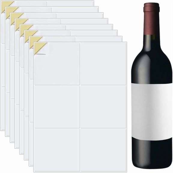 20 Sheet Self-Adhesive Sticker Paper 4.13x3.94Inch White Blank Wine Label Inkjet Printable Stickers for Laser Printer (Glossy)