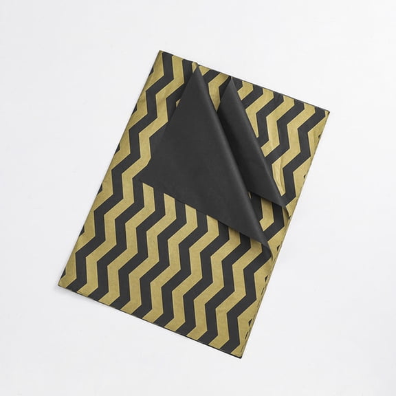 20 Sheet Snow Pear Paper, Black Background, Gold Copy Paper, Gold Star Gift Wrapping Paper 50X35CM