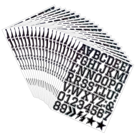 20 Sheets 1140 Pcs 1.5 Inch Reflective Holographic Letter Stickers, Self-Adhesive Vinyl Alphabet Number Decals for Helmet, Water Bottle & Mailbox