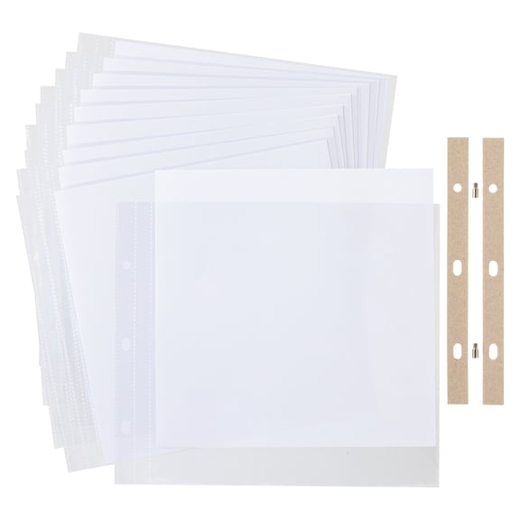 Recollections 20 Sheets (120 total) 8" x 8" White Scrapbook Photo Album Refill - Memory Book Page Refills - Bulk 12 Pack