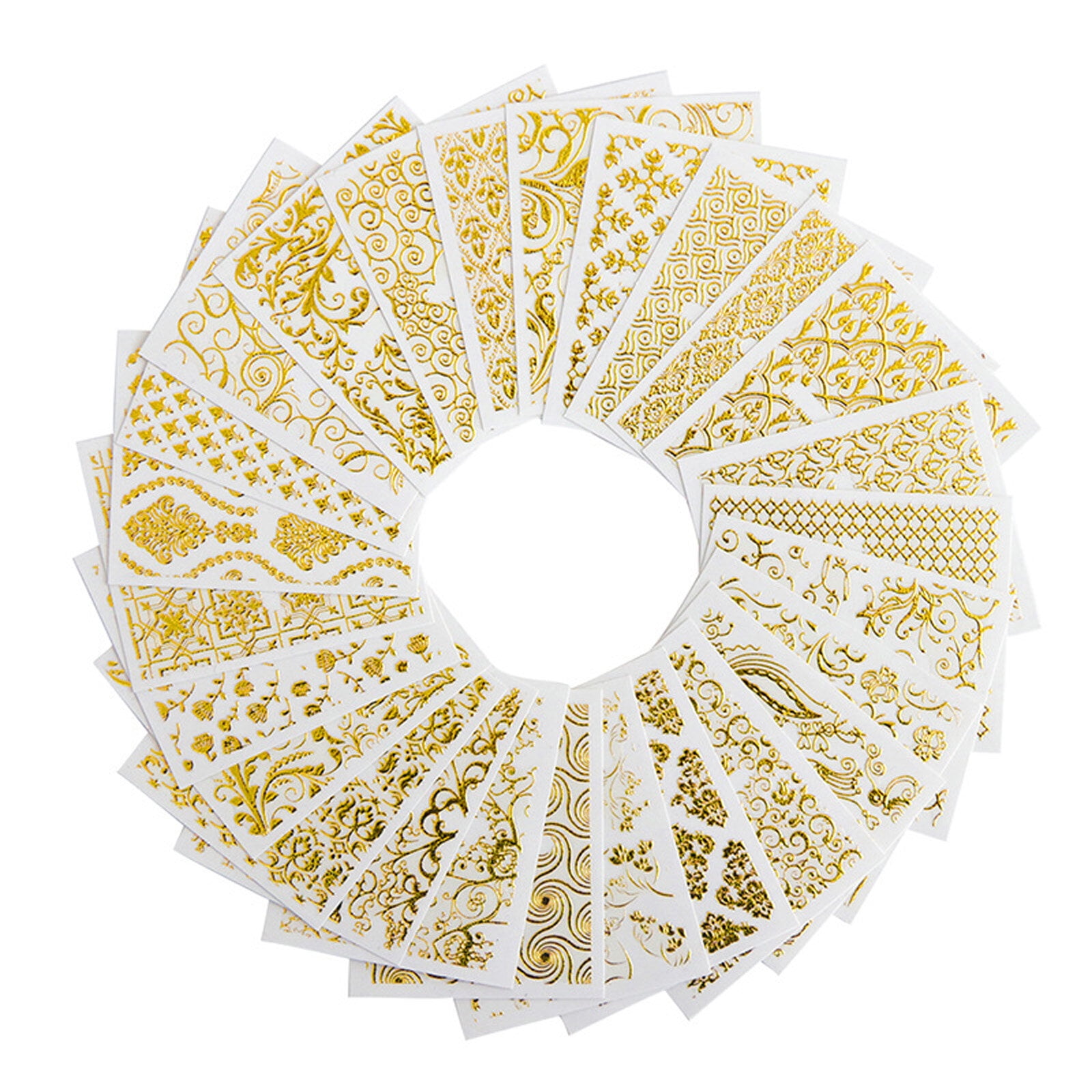 20 Sheets 3D Nail Art Stickers Gold Glitter Nail Decals Adhesive Flower Vine Nail Art Decoration Manicure Set for Salon Home Use