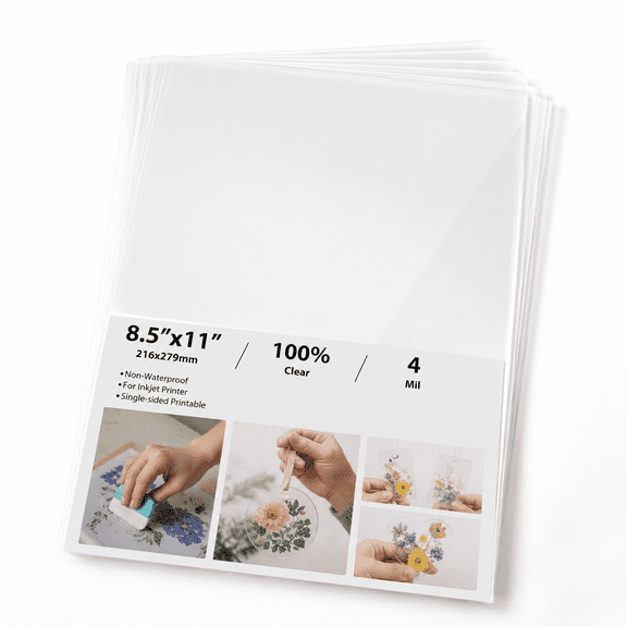 20 Sheets 8.5x11 Inch Inkjet Transparency Film Acetate for Crafts and Presentations