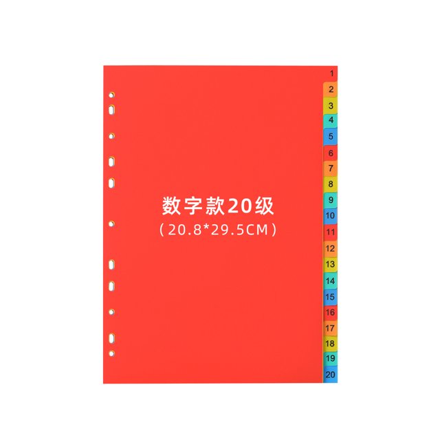 20 Sheets A4 Binder Divider File Divider Subject Divider For Binder Notebook For School Office