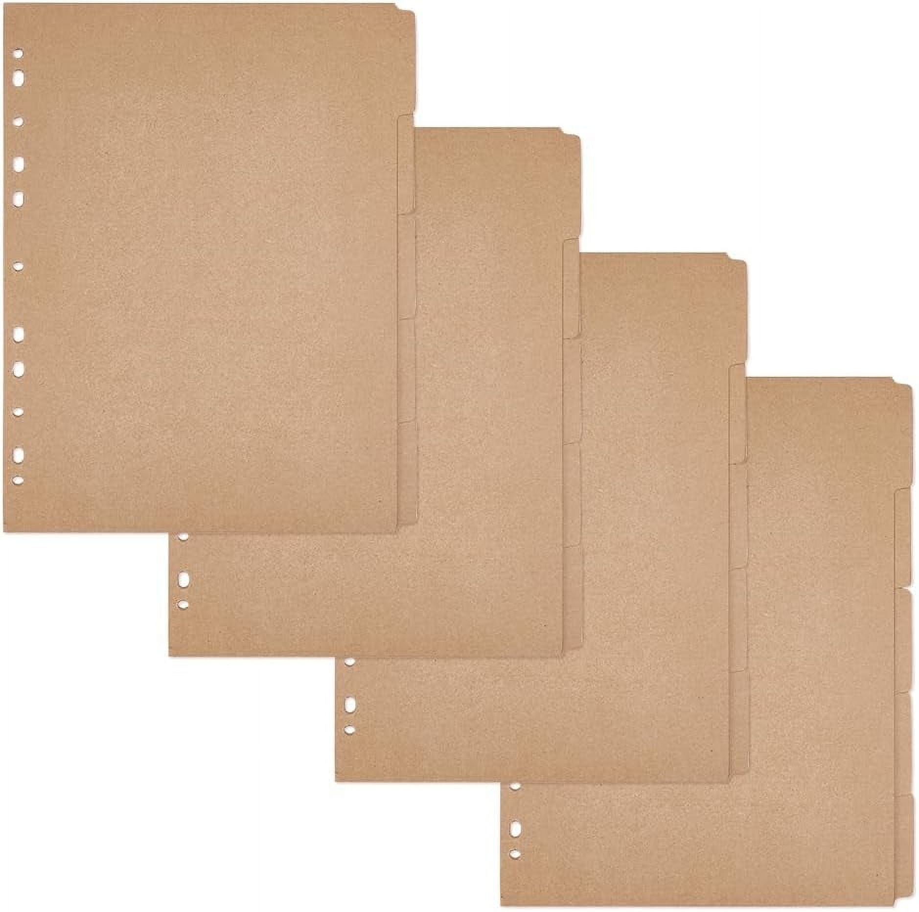 20 Sheets A4 Kraft Paper Binder Dividers 4-Hole Punched Blank Burlywood ...