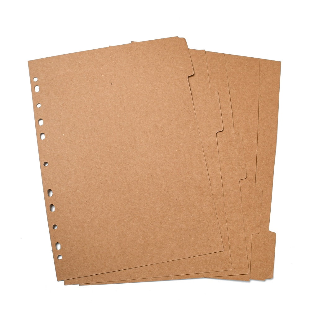 20 Sheets A4 Kraft Paper Binder Dividers 4-Hole Punched Blank Burlywood ...