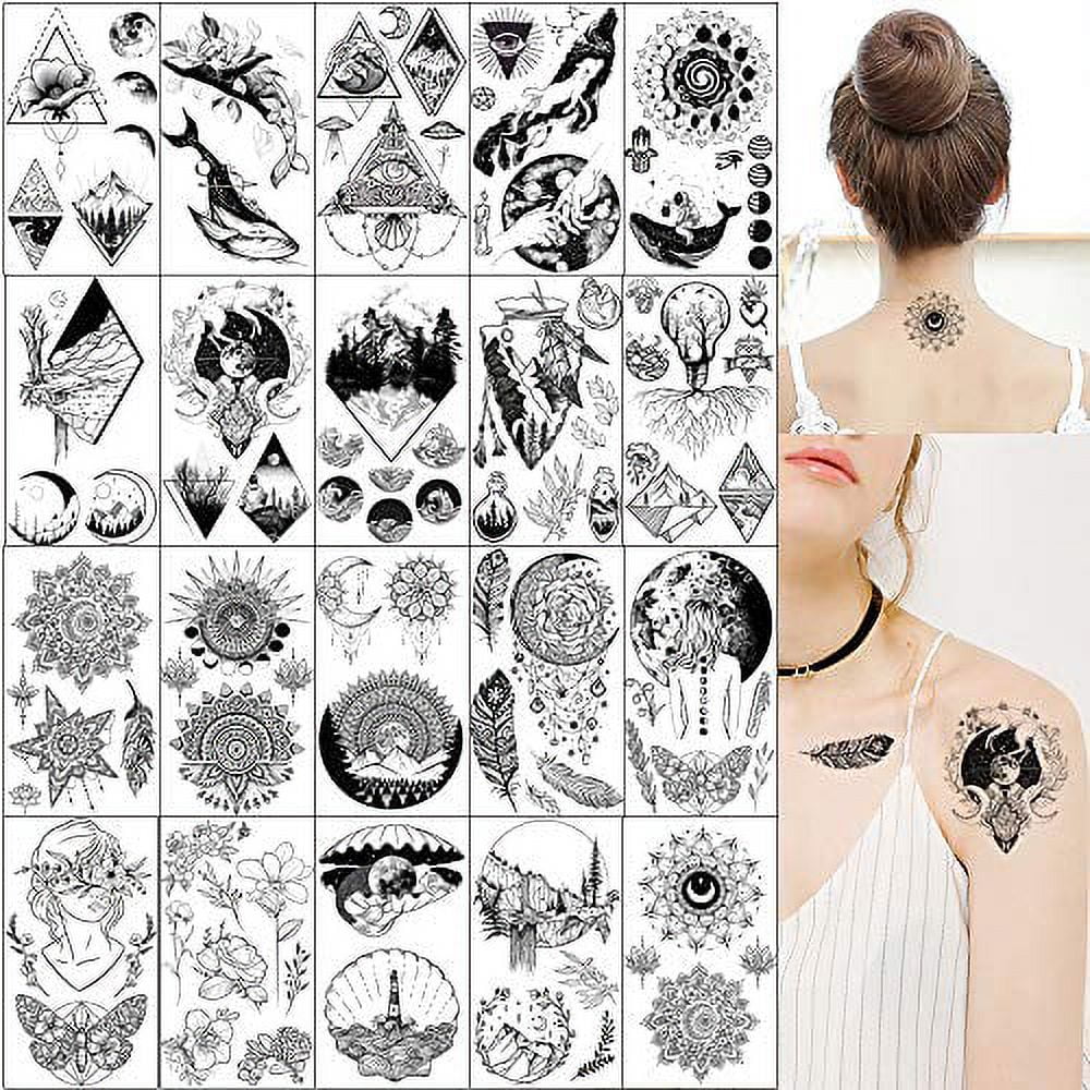 Sehao Tattoo Artist Gifts Black Underboob Tattoo Temporary Tattoo Stickers  On Chest Waist Waterproof Body Paper 