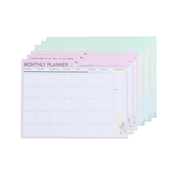 20 Sheets Blank Desk Calendar Without Dates Organizer Student