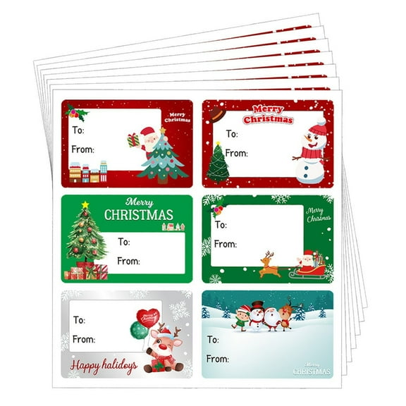 20 Sheets To and From Christmas Gift Tagged Sticker Self-Adhesive Label Sticker