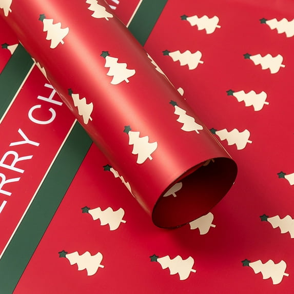 20 Sheets Christmas Wrapping Paper Christmas Pattern Paper Flat Wrapping Paper Sheets Vintage Christmas Printed Paper for Christmas Birthday Party Gift