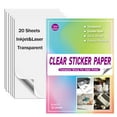 20 Sheets Clear Sticker Paper for Inkjet Printer Glossy Printable