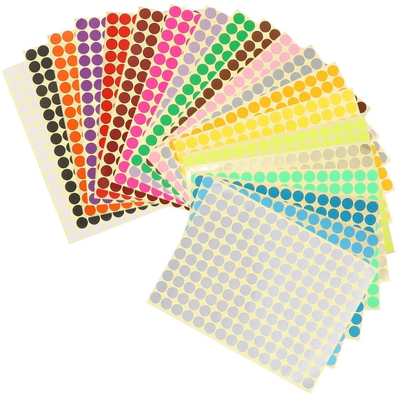 20 Sheets Color Sticker Dots Round Labels Self Adhesive Colored Circle Stickers Decor Sticky