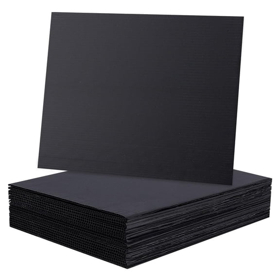20 Sheets Corrugated Plastic Sheets 28x21.5cm/11x8.5inch Blank Yard Lawn Signs 3mm Thick Rectangle Corrugated Sign Board Plastic Fluted Sheets for Advertising Board Model DIY Crafts Black