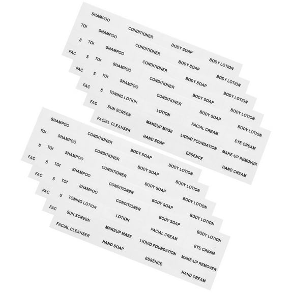 20 Sheets Cosmetic Bottle Label Stickers Travel 12.00X4.00X0.20CM