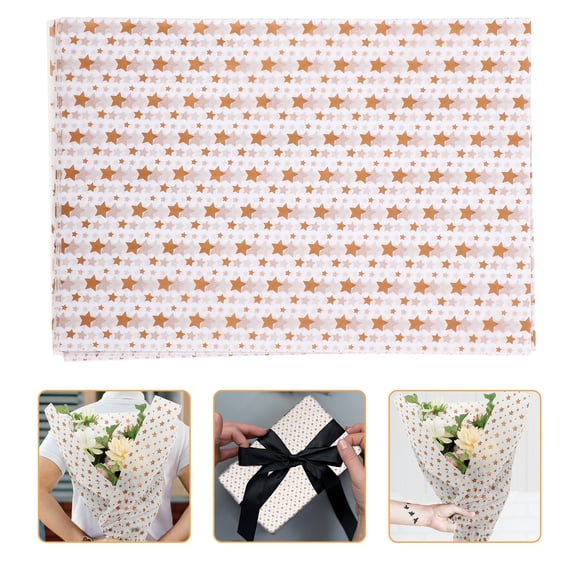 FOLOYORI Unique Pink Decorative Wrapping Paper with Star Design for Party and Holiday