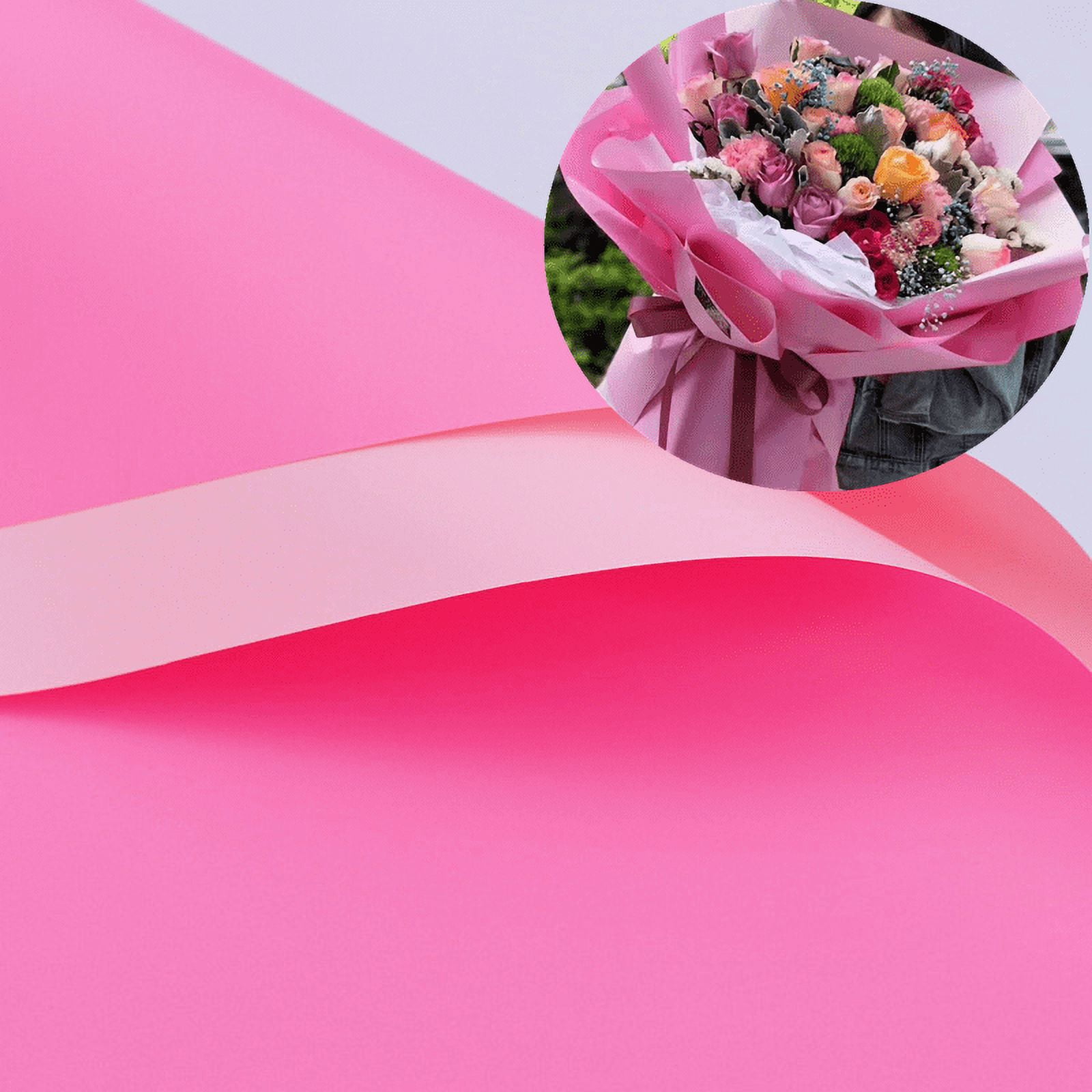 Double Sided Color Flower Wrapping Paper Pink 22.8x22.8 Waterproof 20Pcs  - Bed Bath & Beyond - 37521928