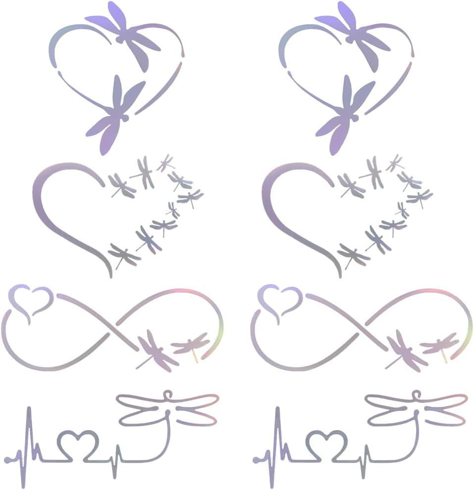 20 Sheets Dragonfly Car Sticker Self Adhesive Heartbeat Car Decal ...