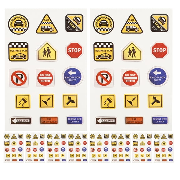 20 Sheets Educational Traffic Sign Stickers for Kids Road Sign Decals for Playroom and Classroom DIY Transportation Theme Stickers to Traffic Safety