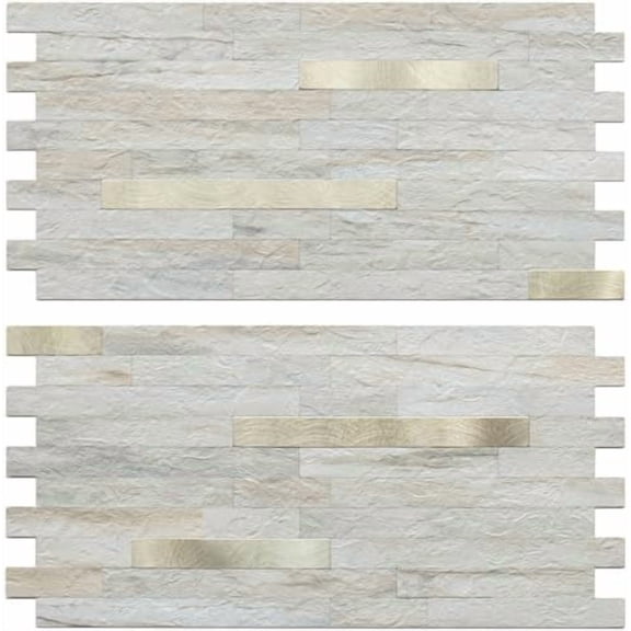 20 Sheets Faux Stone Peel and Stick Backsplash, Beige Marble Look PVC Wall Tile Stick on Backsplash for Kitchen and Bathroom