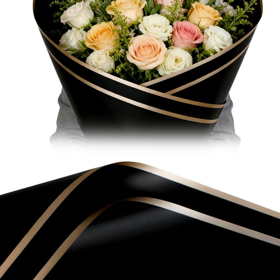 20 Sheets Flower Wrapping Paper 58cm Border Water Bouquet Wrapping Paper Florist Packaging Paper For Wedding Birthday DIY