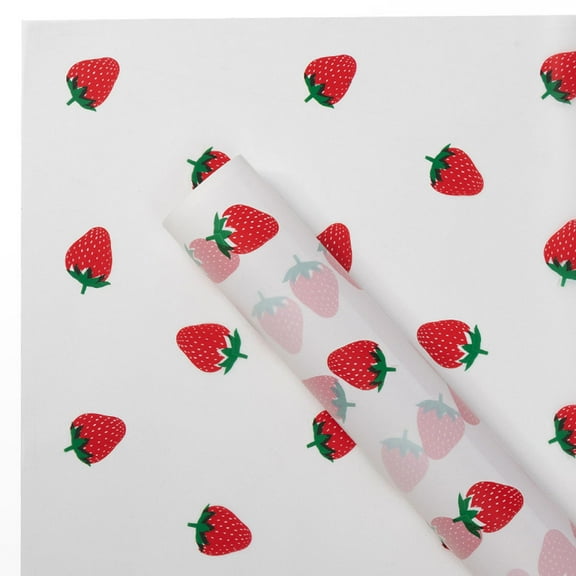 FWSA Wraps Strawberry Pattern Flower Bouquet Wrapping Paper, 20 Sheets Flower Wrapping Paper, 22.1x22.1 Inch
