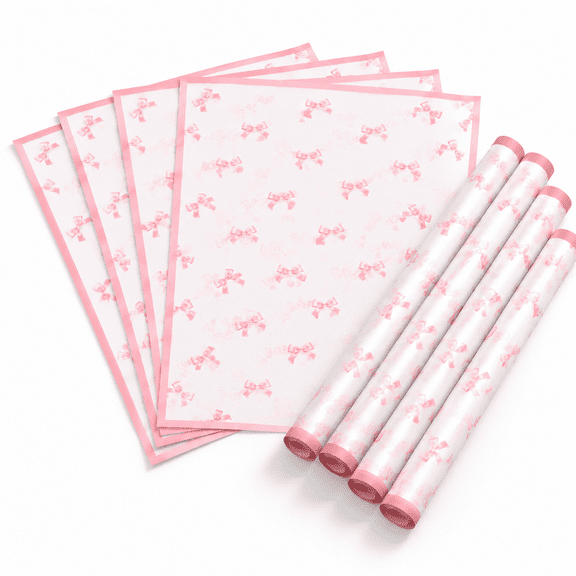 20 Sheets Flower Wrapping Paper Waterproof Bouquet Bow Pattern Pink Gift For Valentine's Day Shop Wedding Mother's Handmade Diy A