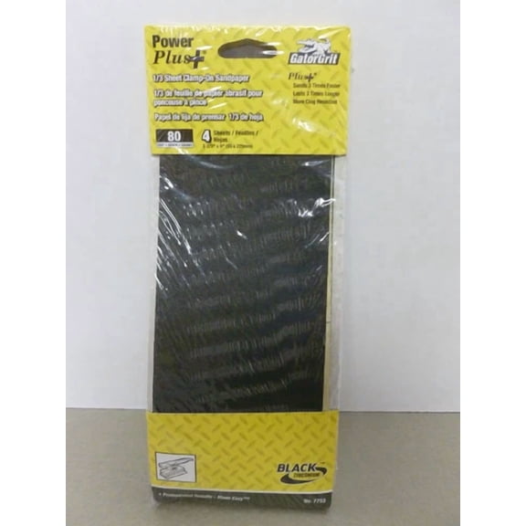 20 Sheets Gator Grit Power + Clamp-On Drywall Sandpaper 80 Grit 3 2/3" X 9"