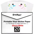 thumbnail image 1 of 20 Sheets Glossy White Printable Vinyl Sticker Paper For Inkjet Printer 8.5X11", 1 of 6