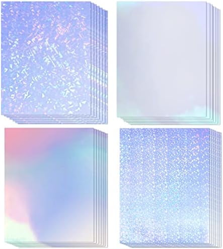 20 Sheets Holographic Printable Sticker Paper, 8.5x11 Inch Vinyl ...