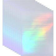 20 Sheets Holographic Sticker Paper, A4 11.7 x 8.3 inch Polypropylene Self-Adhesive Transparent Waterproof Laminate Overlay Film for Photo Cards Scrapbook Decorations, Laser Style