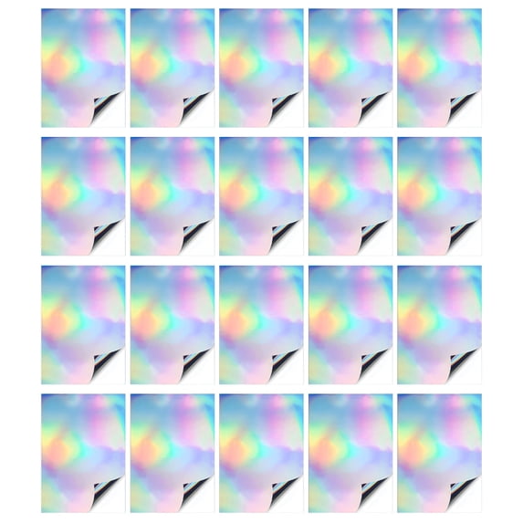 20 Sheets Holographic Sticker Paper Self-Adhesive Film Vinyls Printable ...