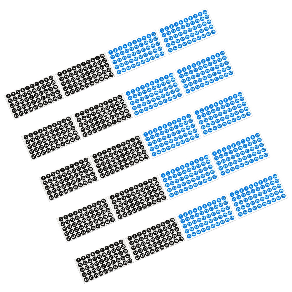 20 Sheets Labels Labeling Stickers Round Stickers Numbered Sticker