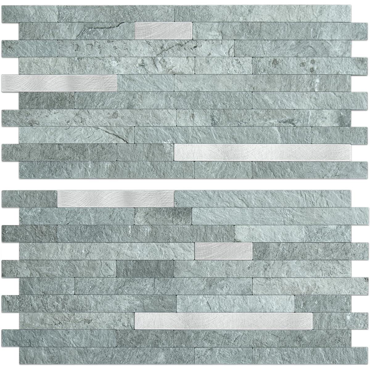 20 Sheets Mountain Rock Peel And Stick Backsplash  Pvc Mixed Metal Wall Tile On For Kitchen Bathroom