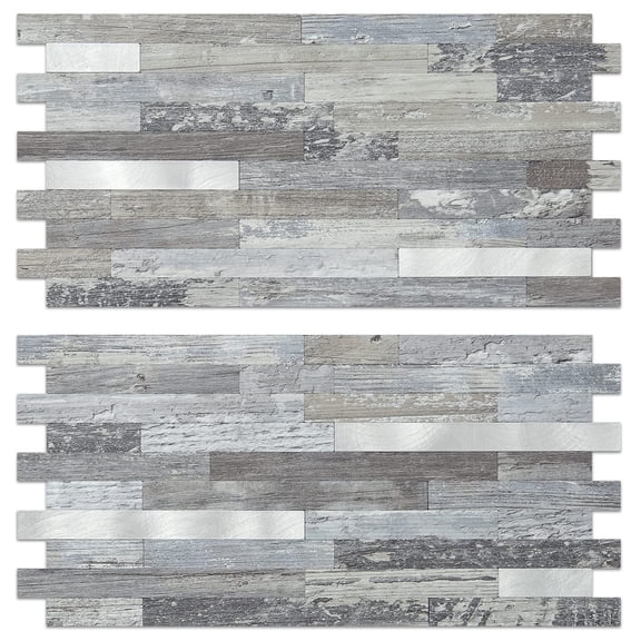 20 Sheets Peel And Sticksplash Distressed Wood Look Pvc Wall Tiles On For Kitchen