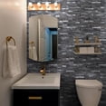thumbnail image 1 of 20 Sheets Peel and Stick Backsplash for Kitchen, Gray-Gold Stone with Metal Silver Look Stick on Tile Upgrade Your Kitchen Backsplash, RV, Fireplace, 1 of 5