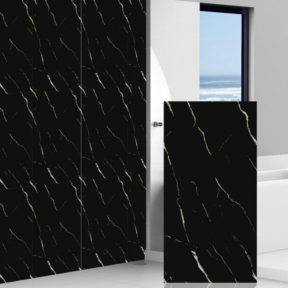 STOBOK Marble Pattern Self Adhesive Wall Panel Stickers for Kitchen Backsplash Decor