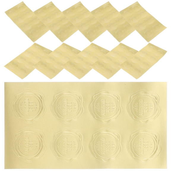 20 Sheets Fireproof Seal Stickers 13x7x0.1cm Golden Weatherproof Adhesive Tape