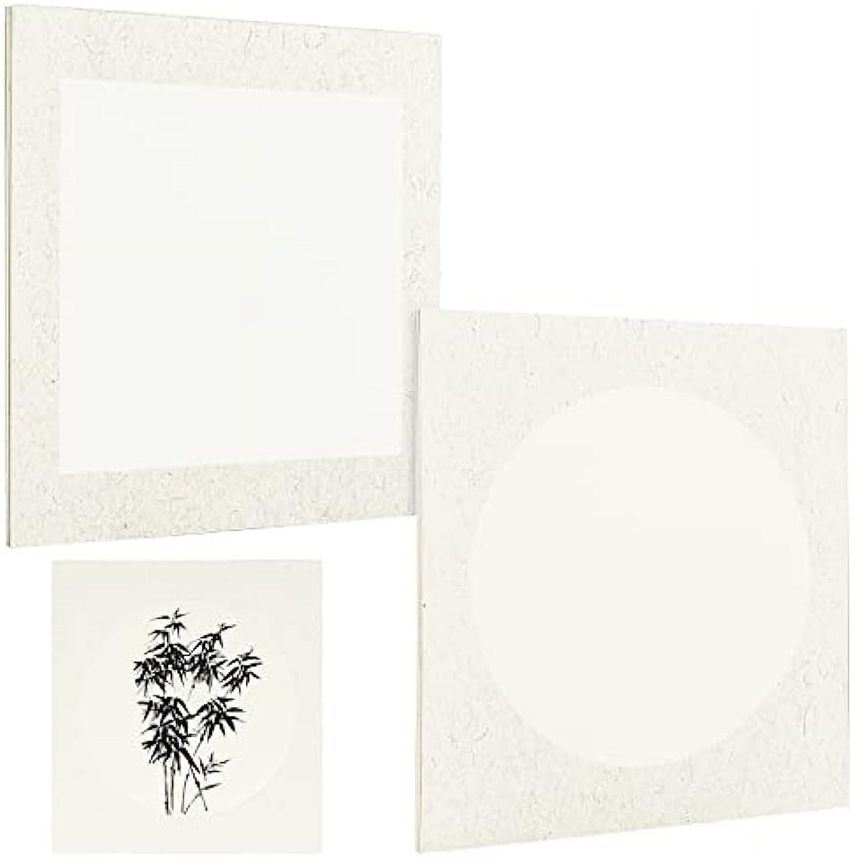 20 Sheets PreMounted Shikishi Paper Raw Xuan Paper Shikishi Board Chinese Calligraphy Supplies