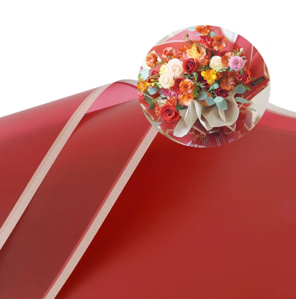 Transparent With Color Edges Flower Wrapping Paper – forever roses store