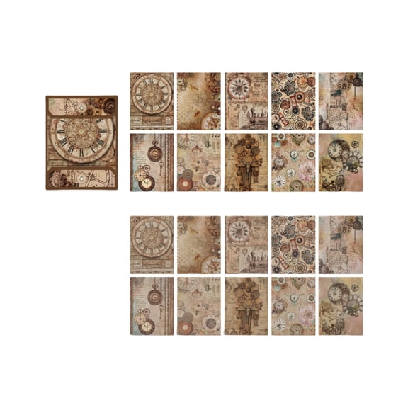 20 Sheets Retro Scrapbooking Paper Aesthetic Decorative Paper for Craft Scrapbooking Journal Photo Album Embellishment