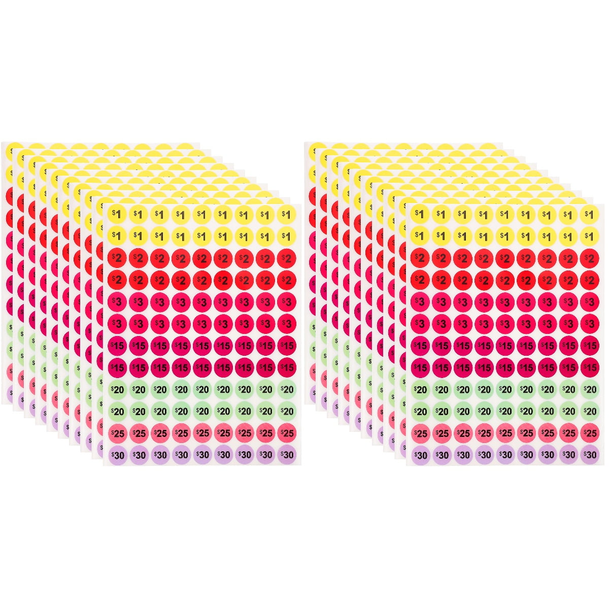 20 Sheets Shopping Mall Supermarket Dollar Price Tag Sticker Supply