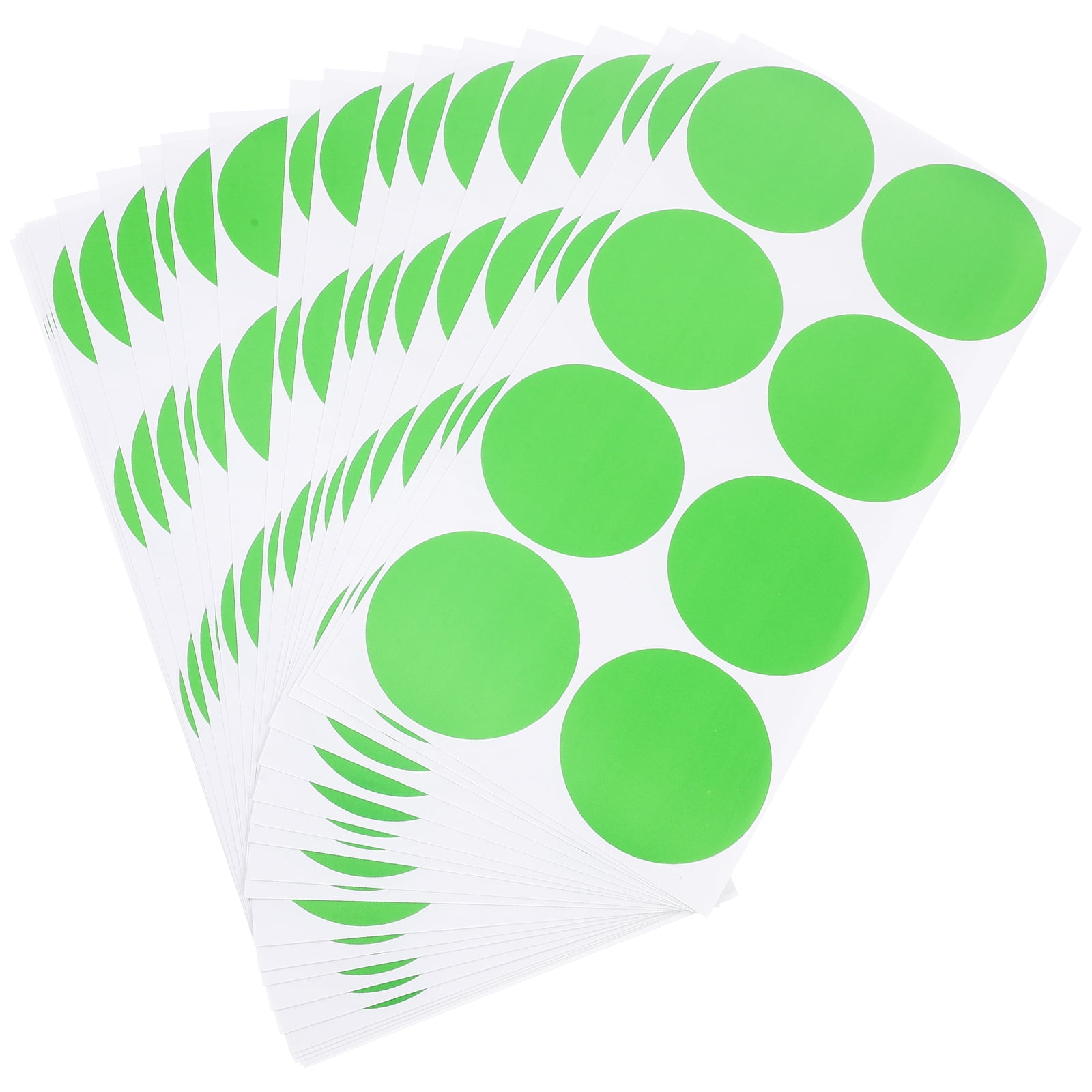 TABLZONE Reusable PVC Round Stickers 20 Sheets Light Green for ...