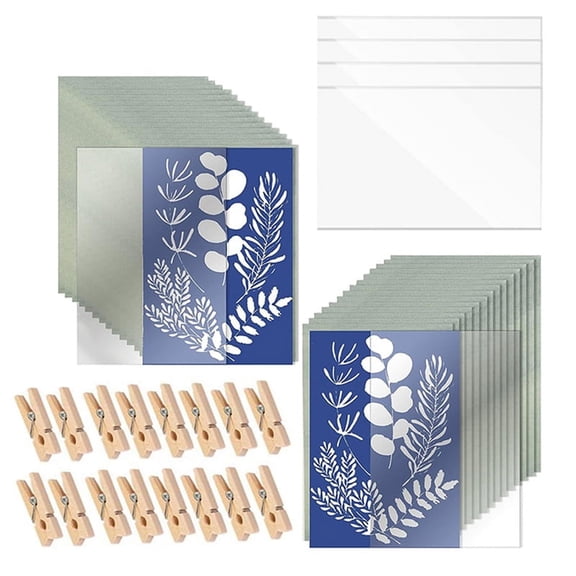 20 Sheets Sun Print Paper A5 Solar Drawing Paper Nature Printing Paper for Kids Adults Ar C1700