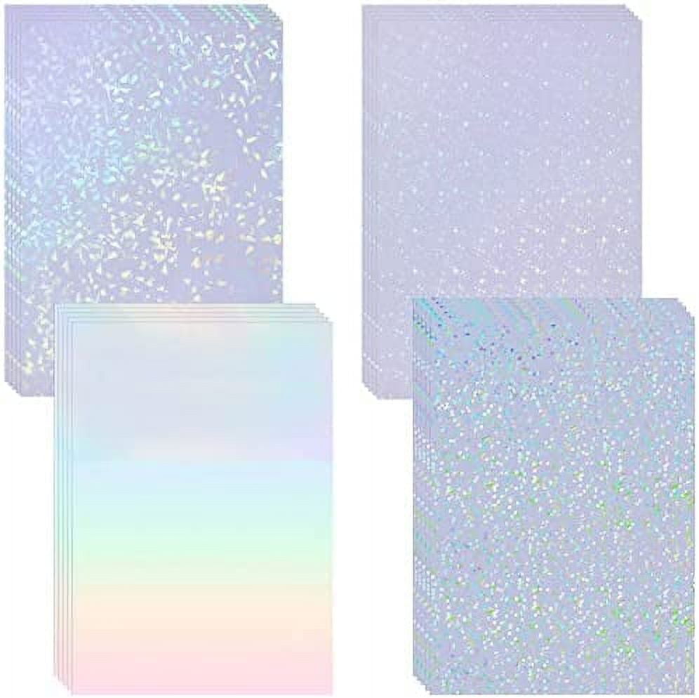 Self Adhesive Sparkle Transparent Holographic Vinyl Overlay Sheets Stickers  (1) 