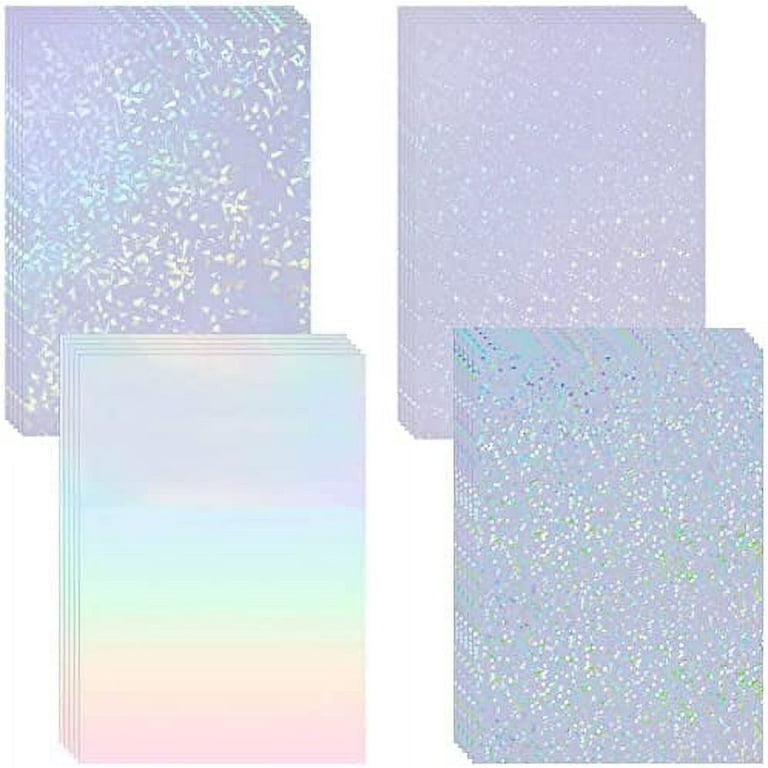 20 Sheets Transparent Holographic Overlay Vinyl Sticker, A4 Size
