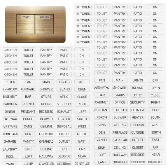 20 Sheets Transparent Waterproof Light Switch Labels, Self-Adhesive Switch Identification Stickers for Home, Kitchen, Bathroom & Office Organization
