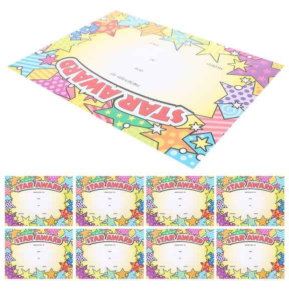 20 Sheets Award Certificates for Kids Lovely Achievement Cartoon Certificate Paper