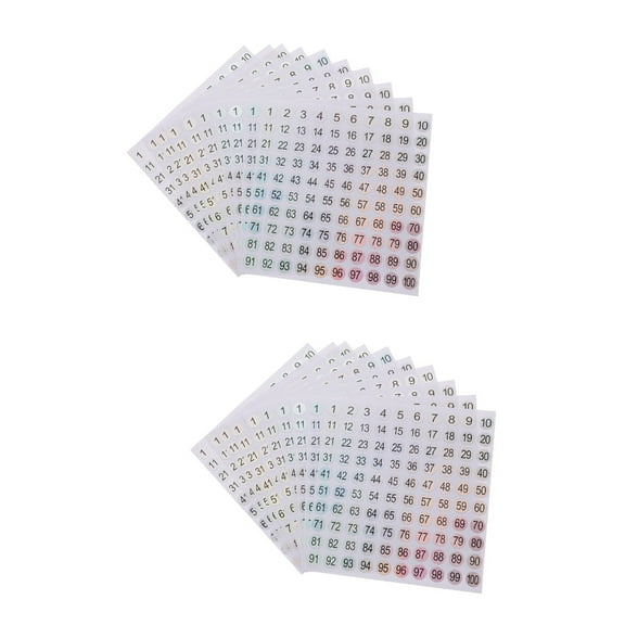 20 Sheets of Number Stickers Classification Digital Label Number Stickers Number Sign Stickers