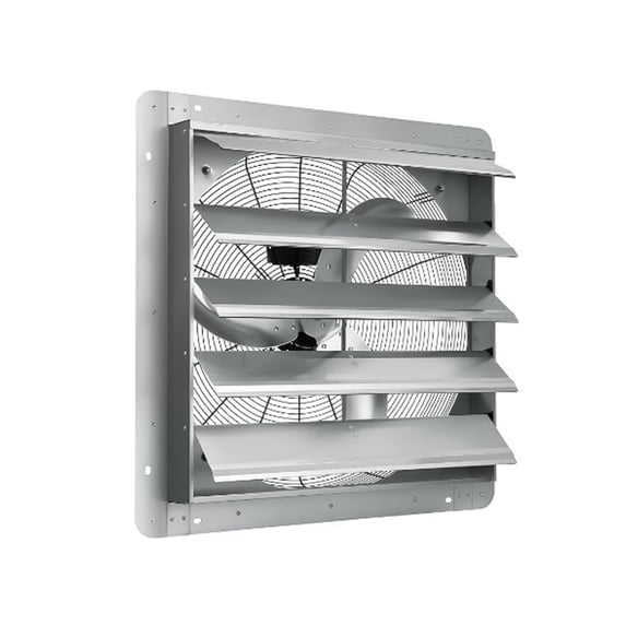 20 in Shutter Exhaust Fan, Aluminum Wall Mounted Shutter Exhaust Fan, 3500 CFM, 1500 RPM High Speed Low Noise Automatic Shutter Attic Fan, Ventilation and Cooling for Greenhouses, Garages, Sheds