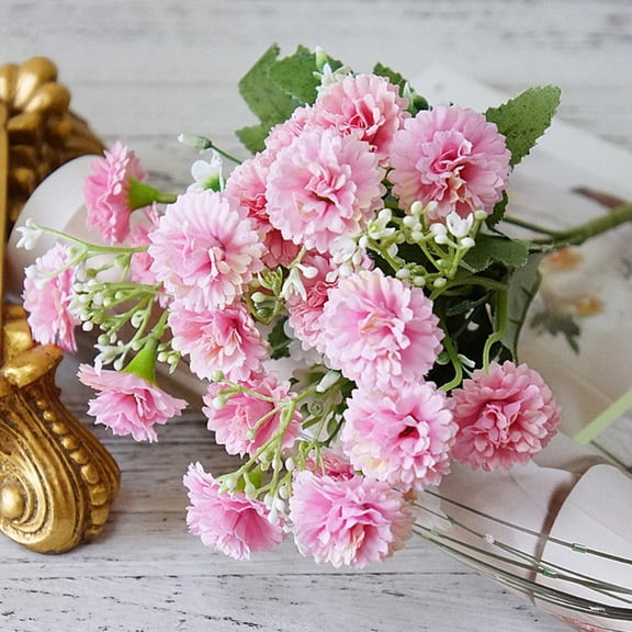 1Pc Silk Fake 20 Flowers Artificial Carnations Bulk | Lifelike Faux Blooms for Wedding Home Decor Vase Fillers | 12.2in Tall Simulation Bouquet for Party Centerpieces