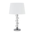 thumbnail image 1 of 20" Silver Crystal Stacked Geo Cubes Table Lamp With White Classic Empire Shade, 1 of 2